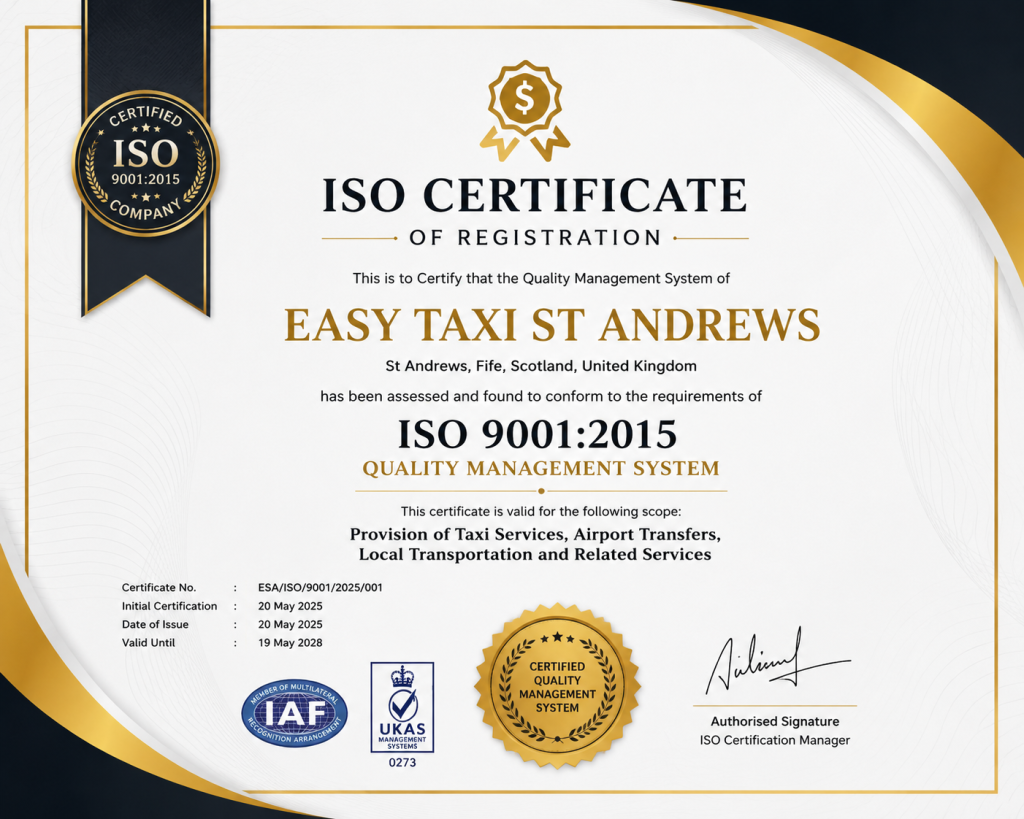 Fully Licensed & Trusted St Andrews Taxi Service Available